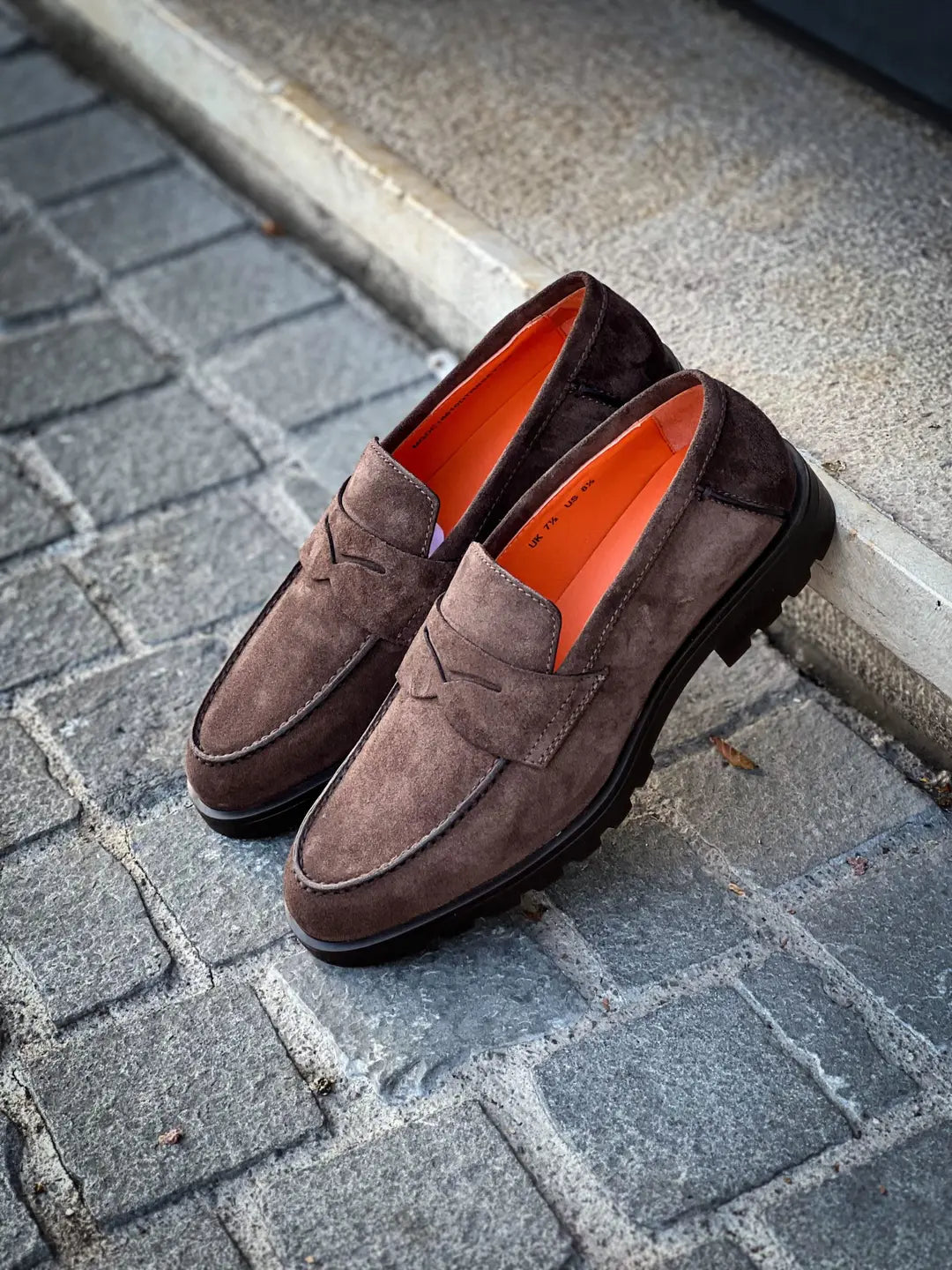 Santoni Dark Brown Suede Mocassin, view 4