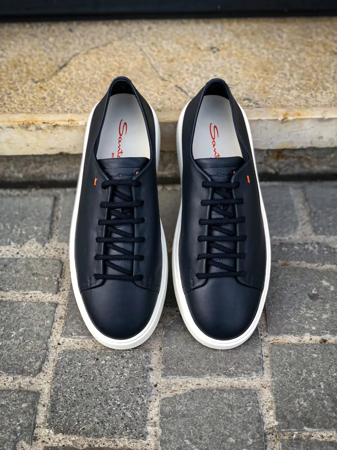 Santoni Navy Trainer in suede, view 6