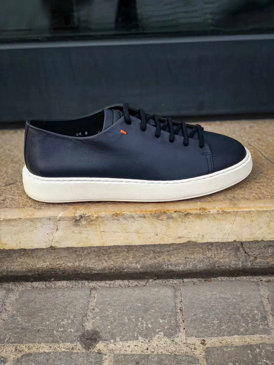 Santoni Navy Trainer in suede, view 3