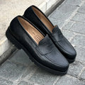 Crockett & Jones Boston Black Scotch Grain Penny Loafer