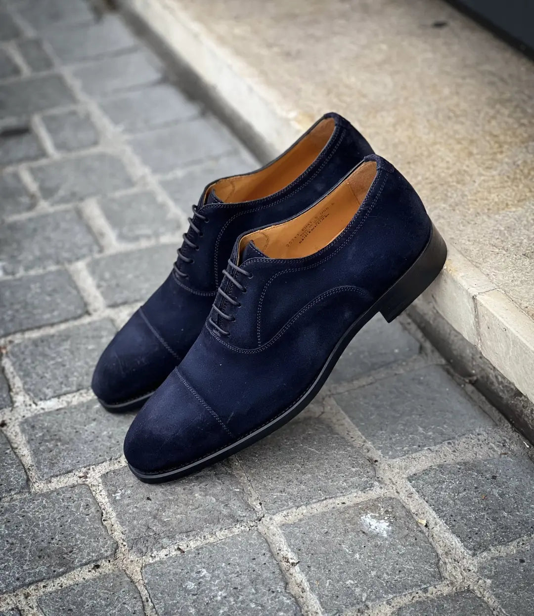 Magnanni Toe Cap Navy Suede Cap Toe Oxford, view 4