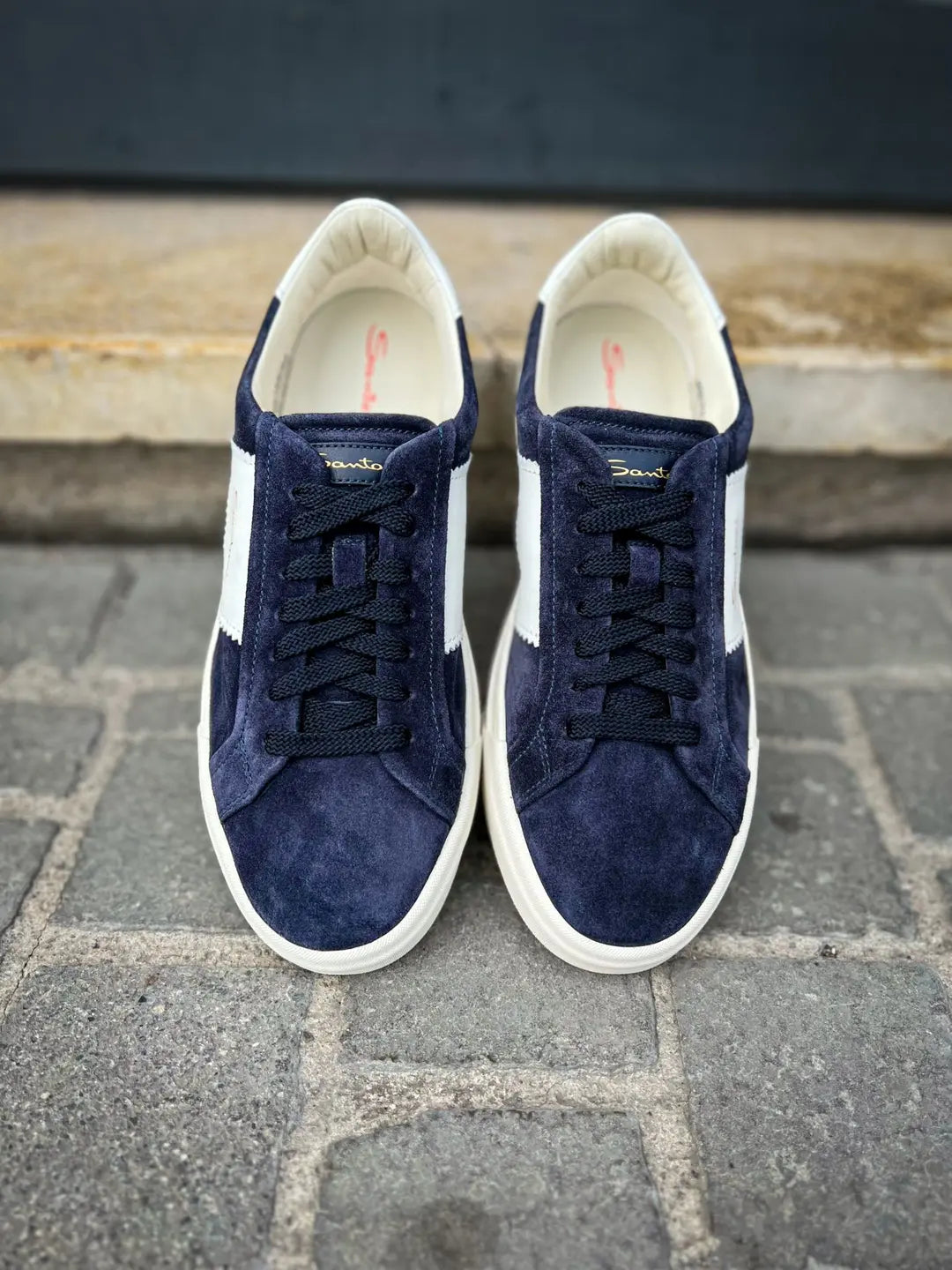 Santoni DBS Navy Suede Trainer, view 5