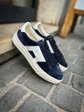 Santoni DBS Navy Suede Trainer