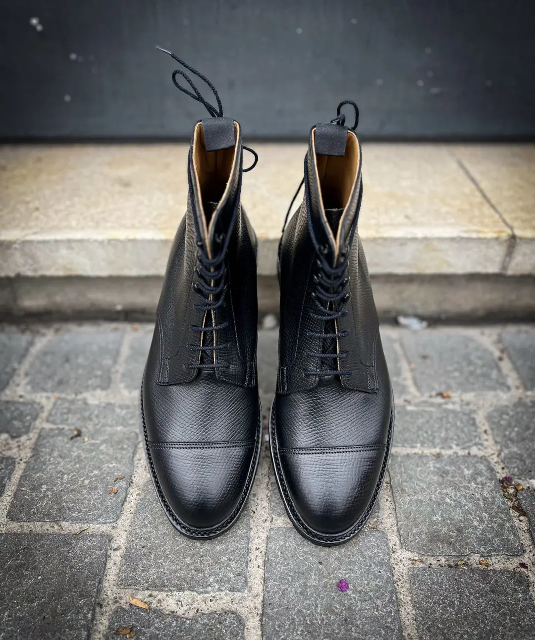 Crockett & Jones Coniston Black Hatch Grain Shoe, view 5