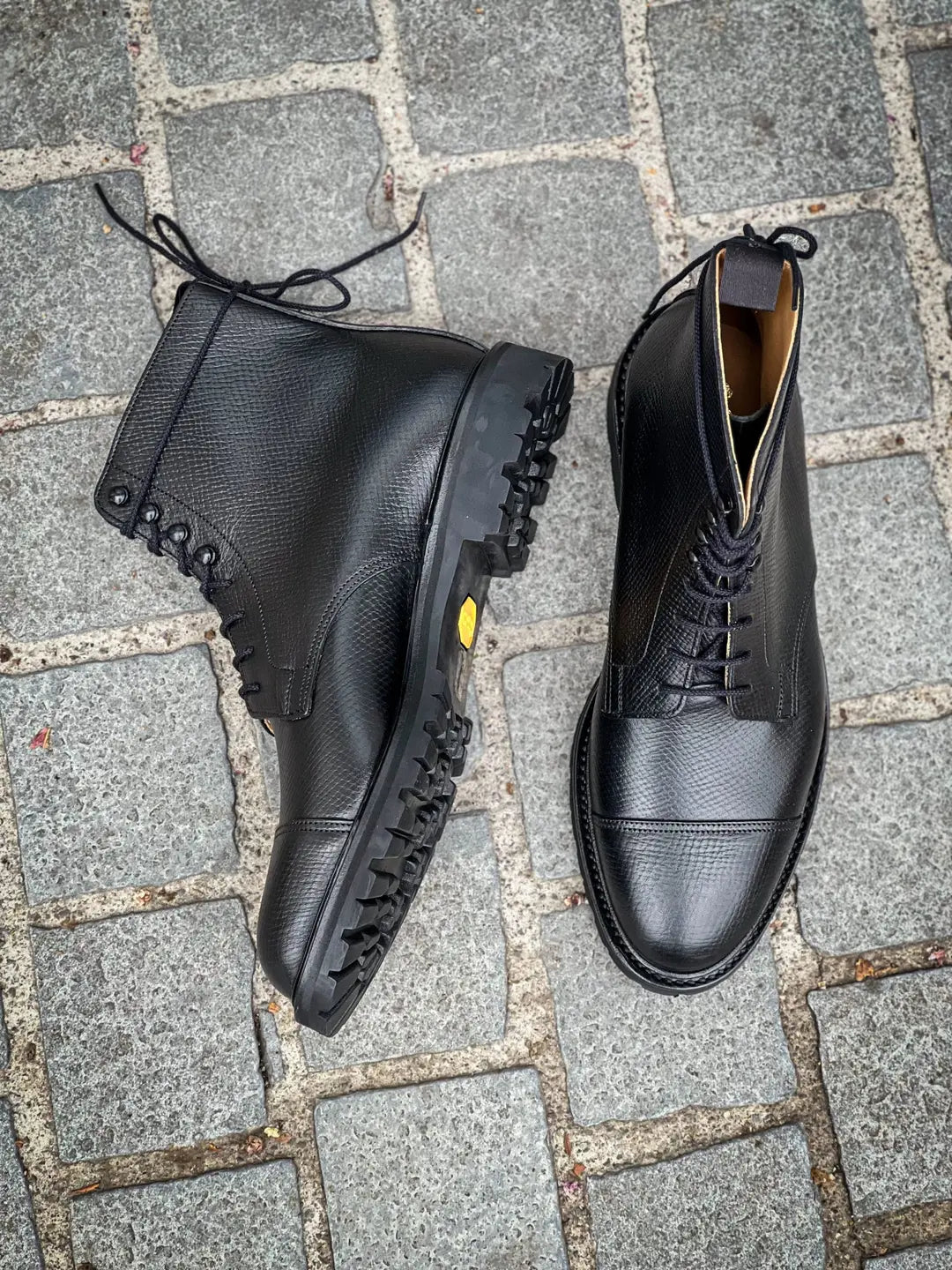 Crockett & Jones Coniston Black Hatch Grain Shoe, view 2