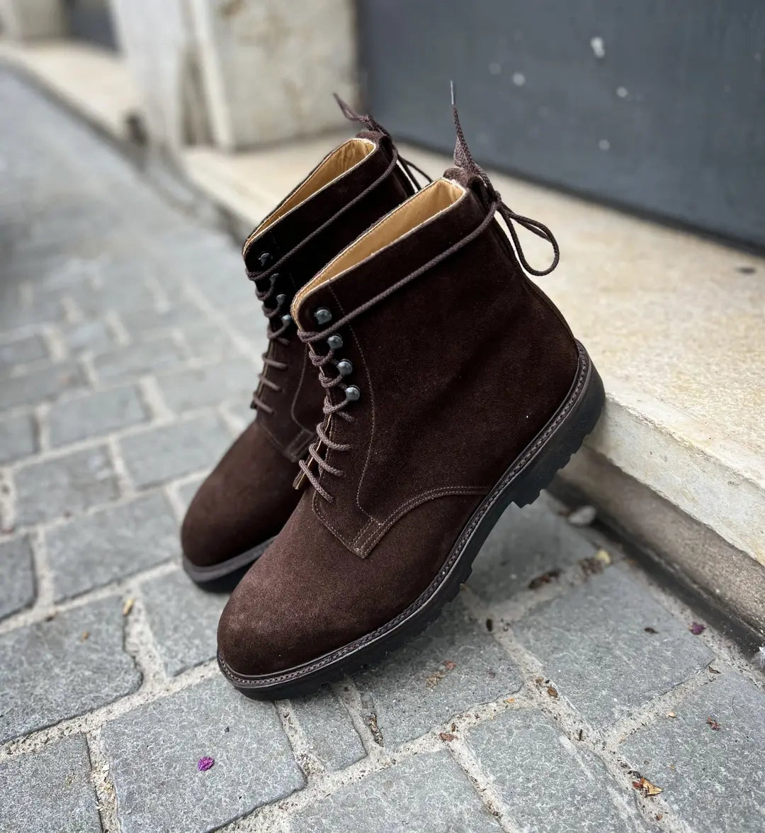 Crockett & Jones Eskdale 5 Dark Brown Suede Boot, view 4
