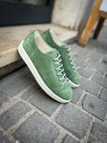Santoni Green Pastel Suede Trainer