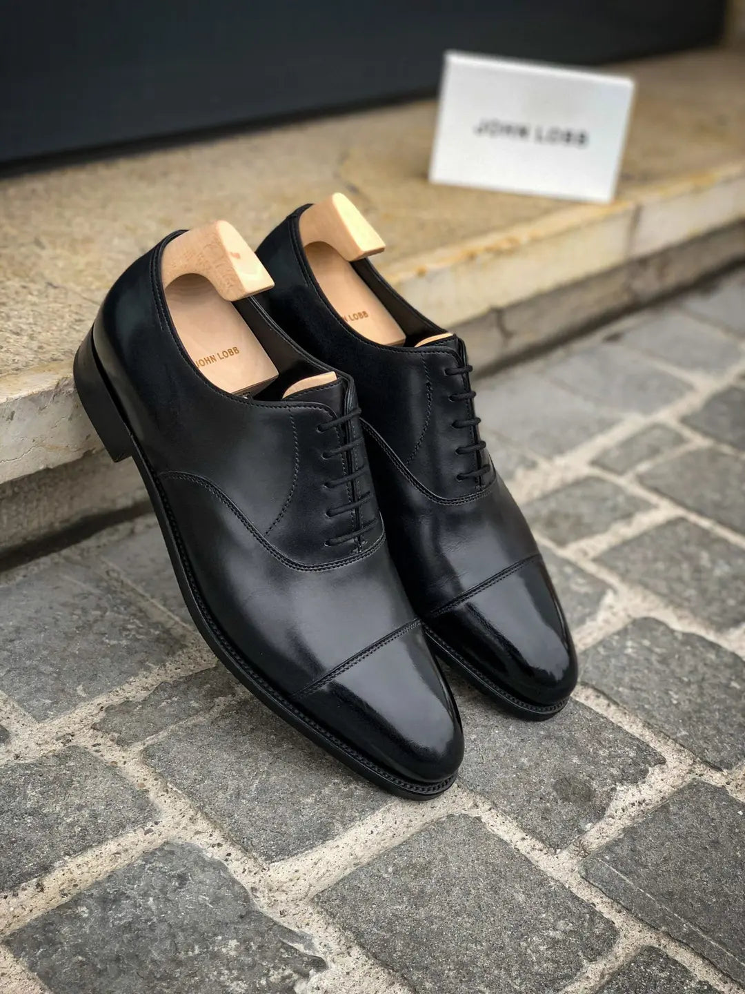 John Lobb City II Black Oxford in roughout suede