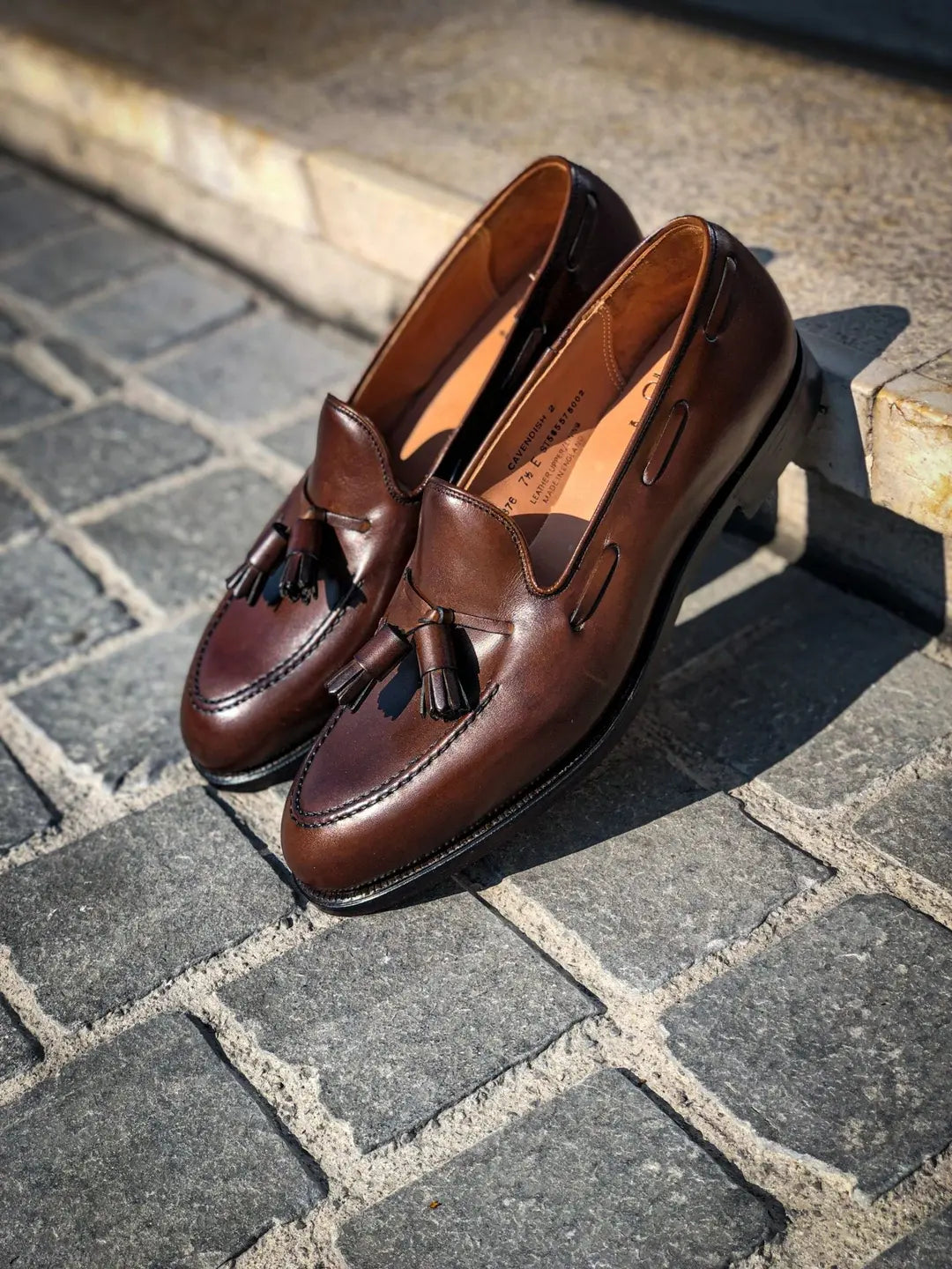 Crockett & Jones Cavendish Dark Brown Tassel Loafer in calf leather, view 4
