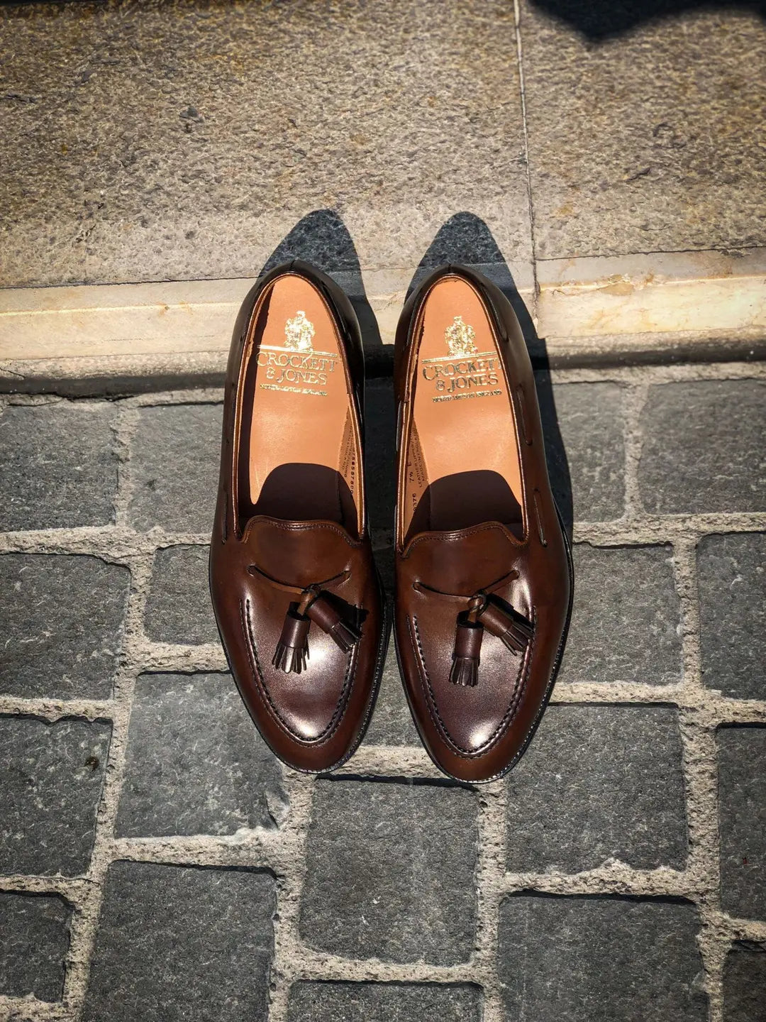 Crockett & Jones Cavendish Dark Brown Tassel Loafer in calf leather, view 5
