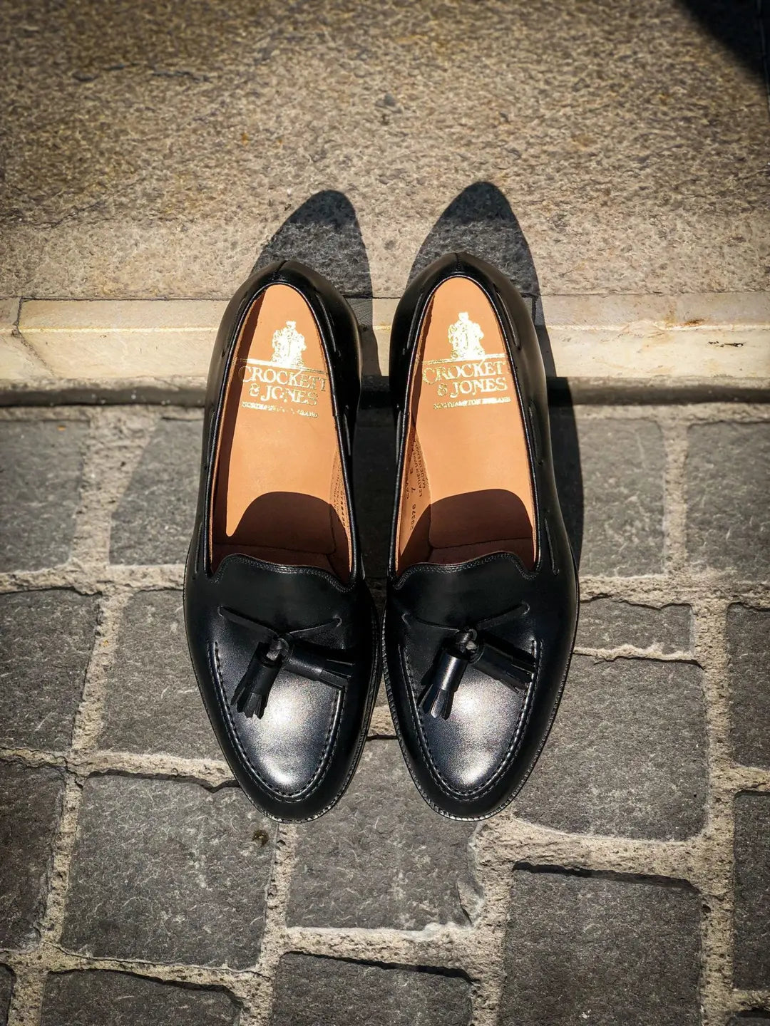 Crockett & Jones Cavendish Black Tassel Loafer in calf leather, view 4