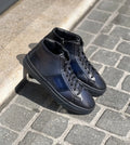 Santoni DBS High Top Trainer Navy Leather