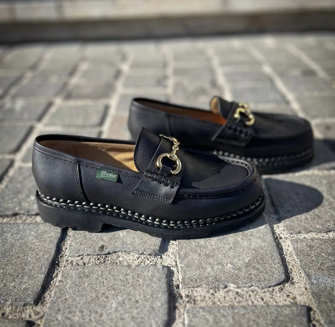Paraboot Orsay Black Mocassin in calf leather, view 4