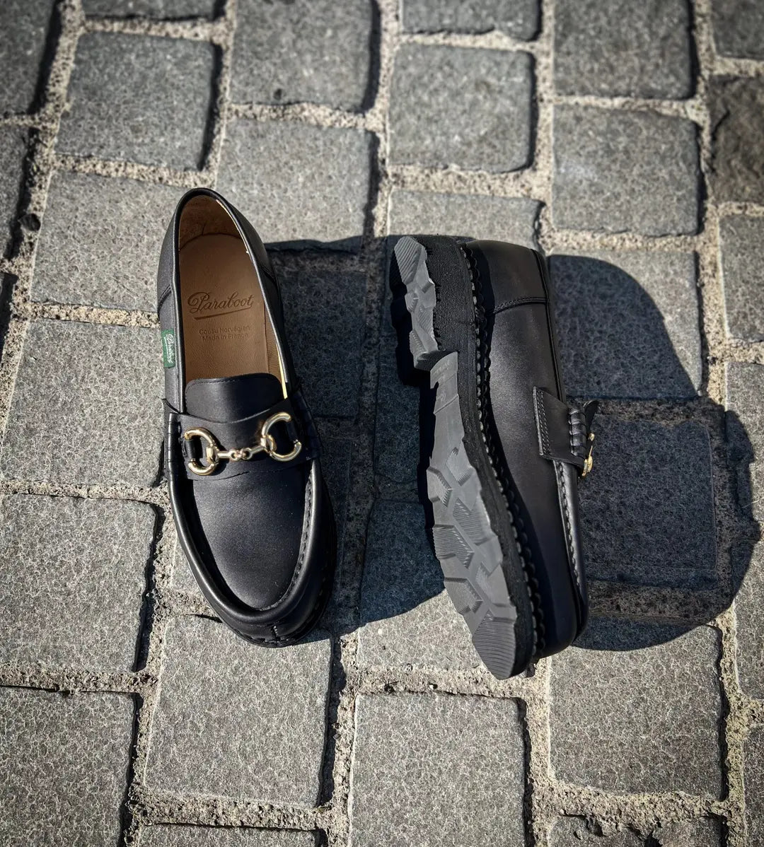 Paraboot Orsay Black Mocassin in calf leather, view 3