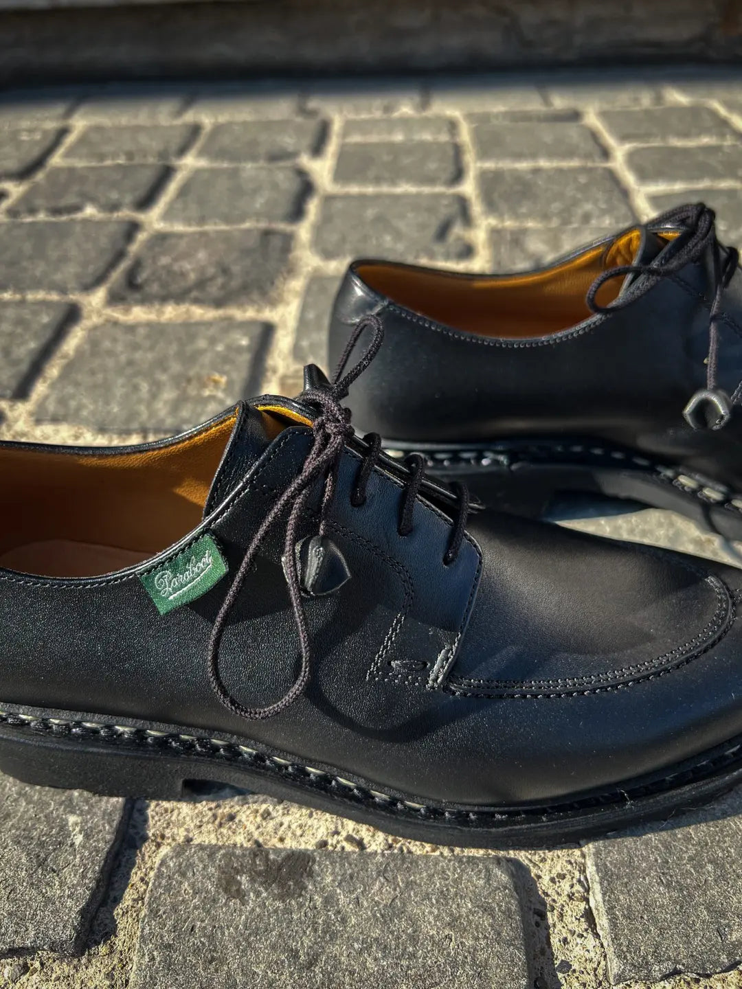 Paraboot Veley Black Derby in calf leather, view 3