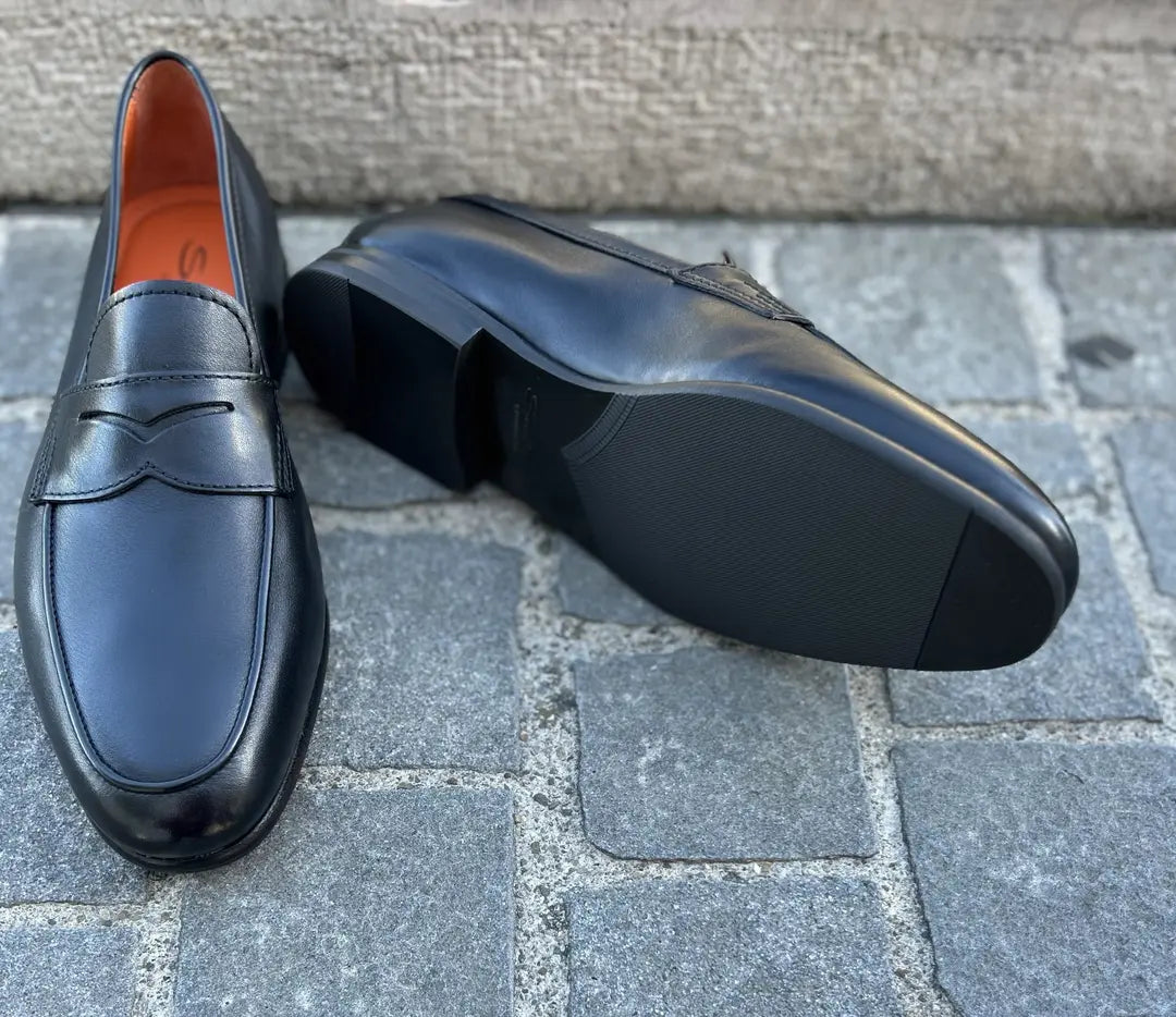 Santoni Mocassin Black Leather, view 3