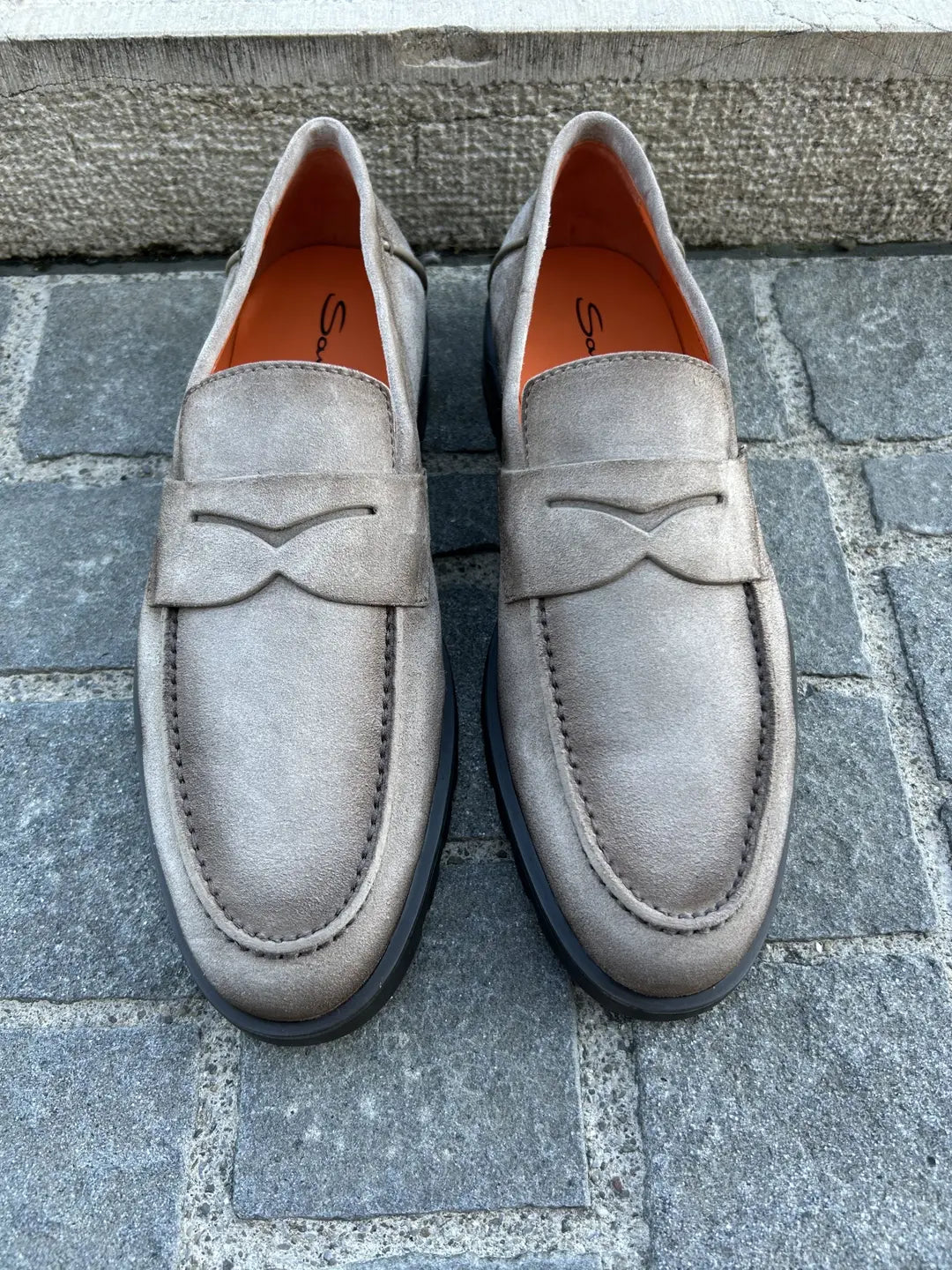 Santoni Mocassin In Mink Suede