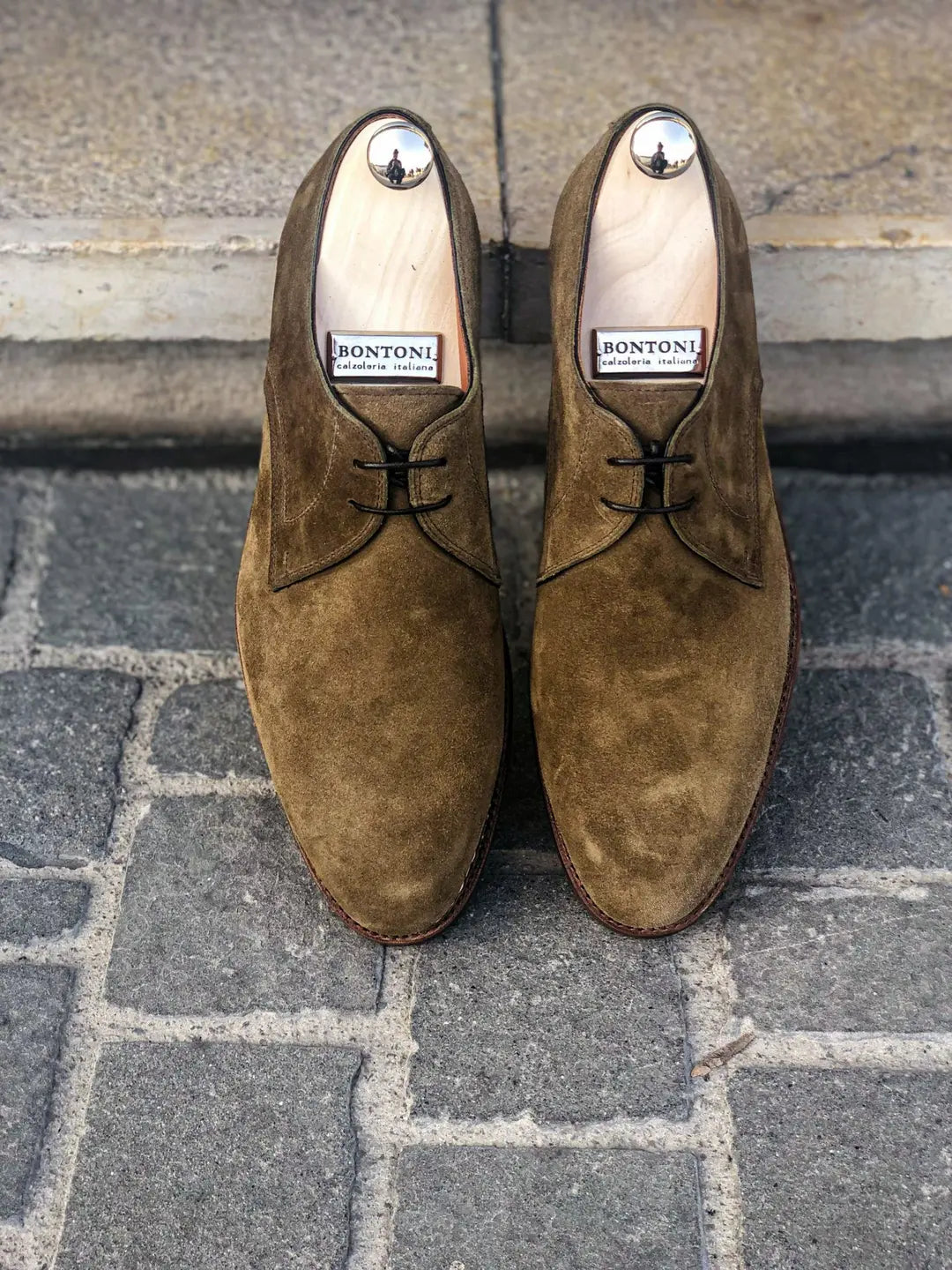 Bontoni Carnera Olive Suede Derby, view 5