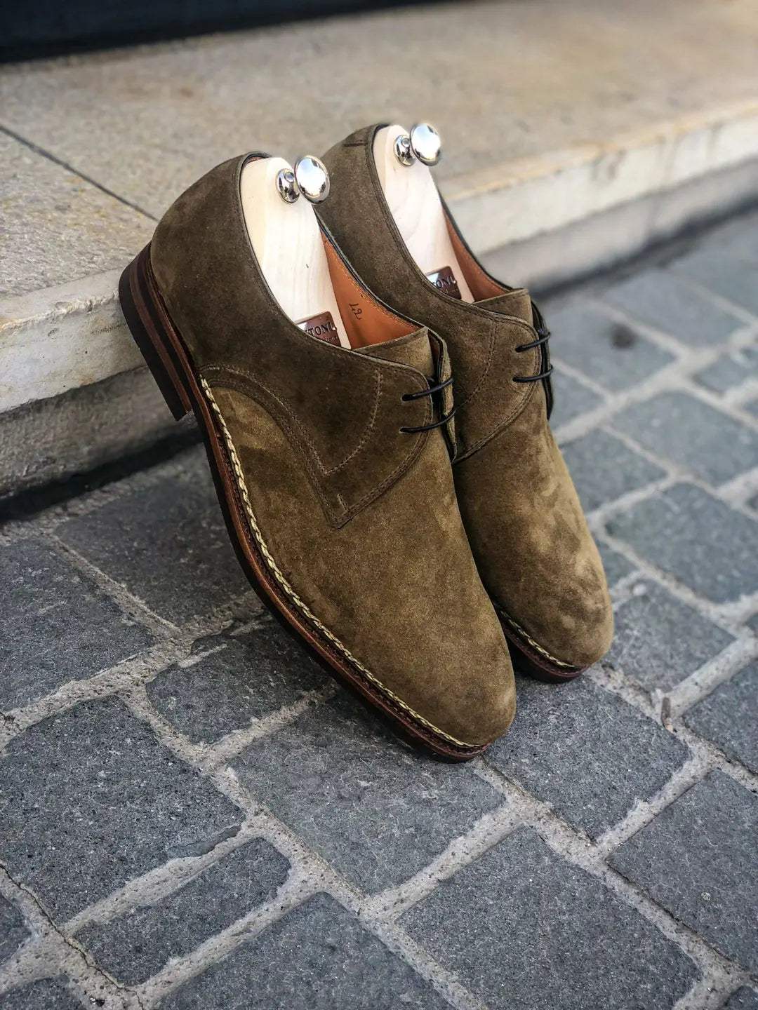 Bontoni Carnera Olive Suede Derby
