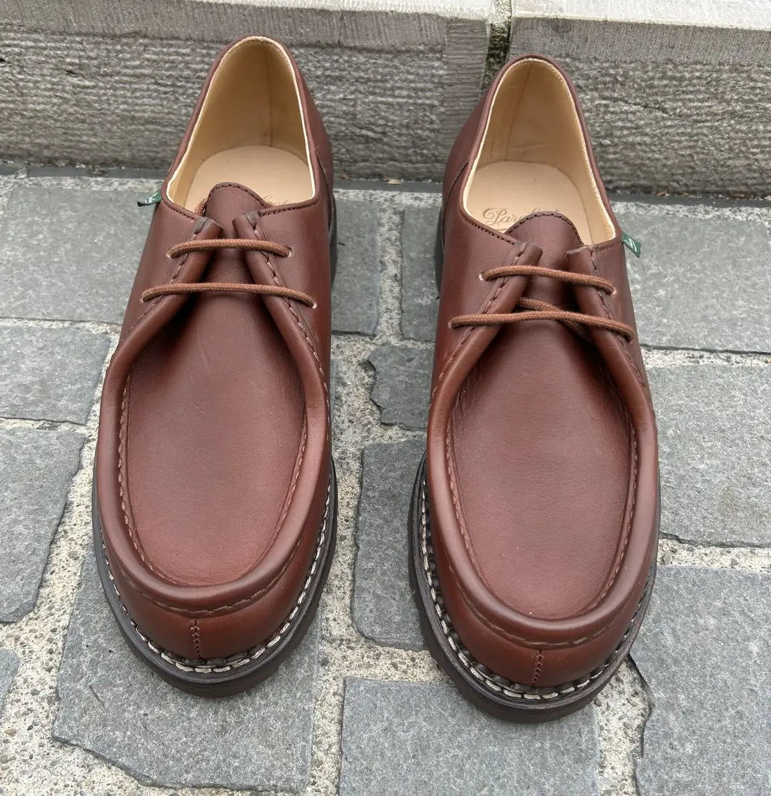 Paraboot Michael In Cognac Calf Leather Derby, view 2