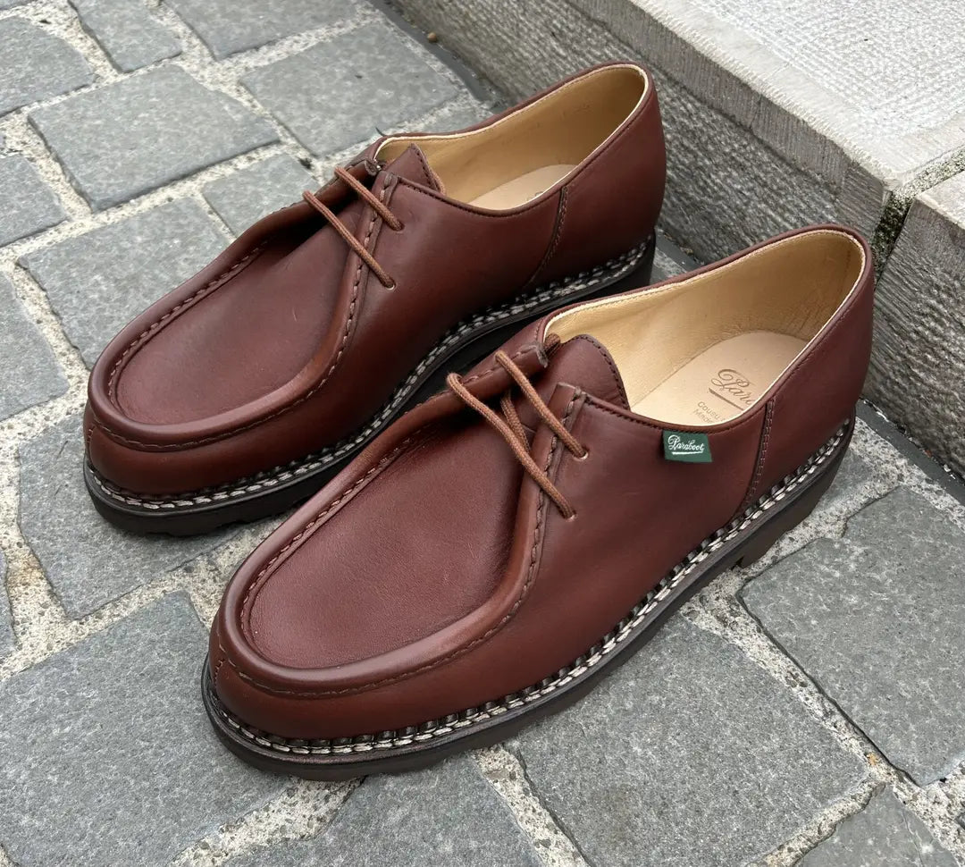 Paraboot Michael In Cognac Calf Leather Derby, view 3