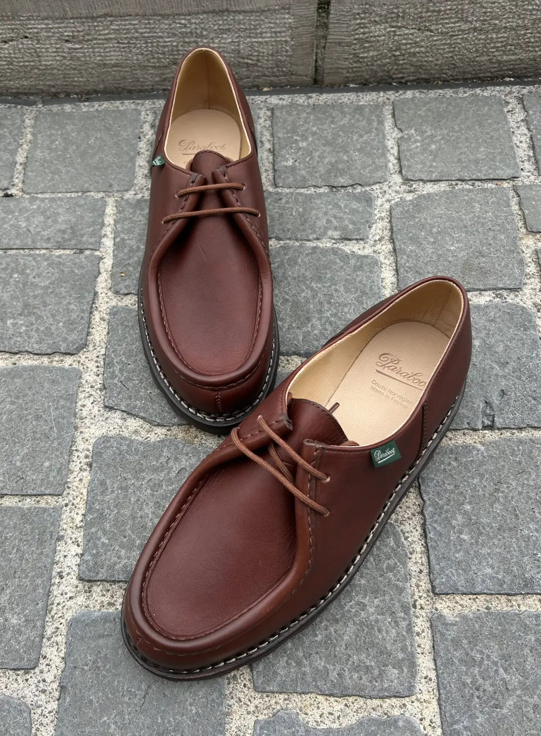 Paraboot Michael In Cognac Calf Leather Derby, view 4