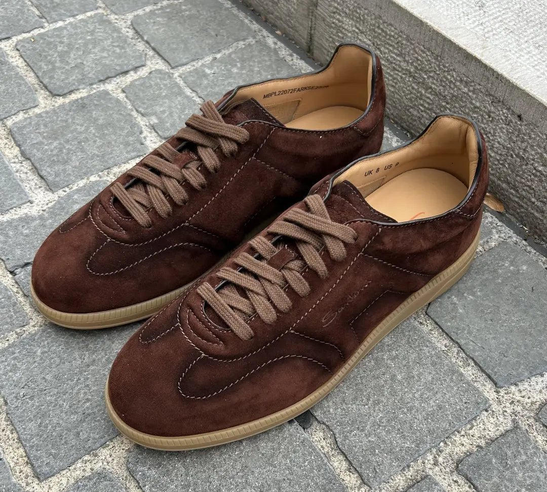 Santoni Suede Trainer, view 3