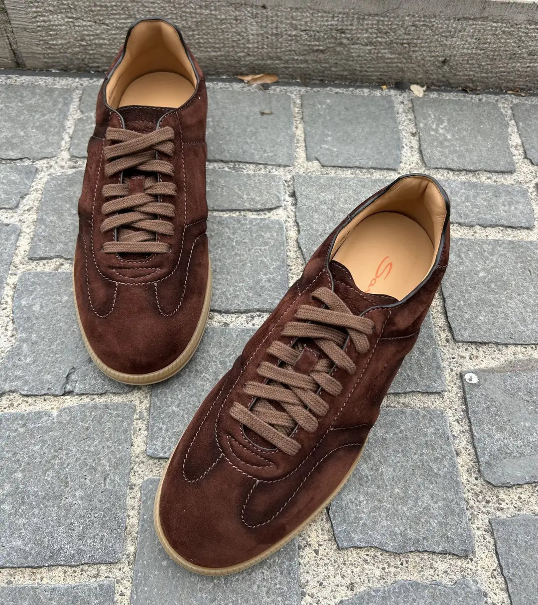 Santoni Suede Trainer, view 4