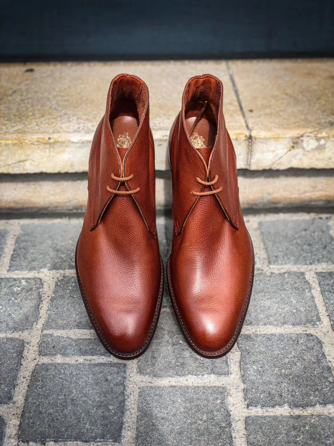 Crockett & Jones Sulgrave Tan Grain Chukka Boot, view 3