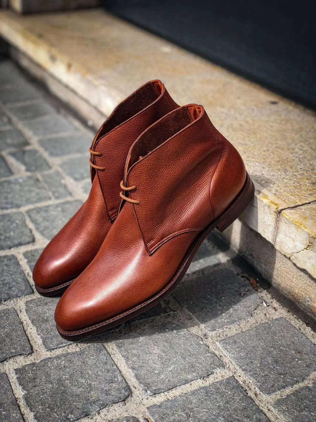 Crockett & Jones Sulgrave Tan Grain Chukka Boot, view 2
