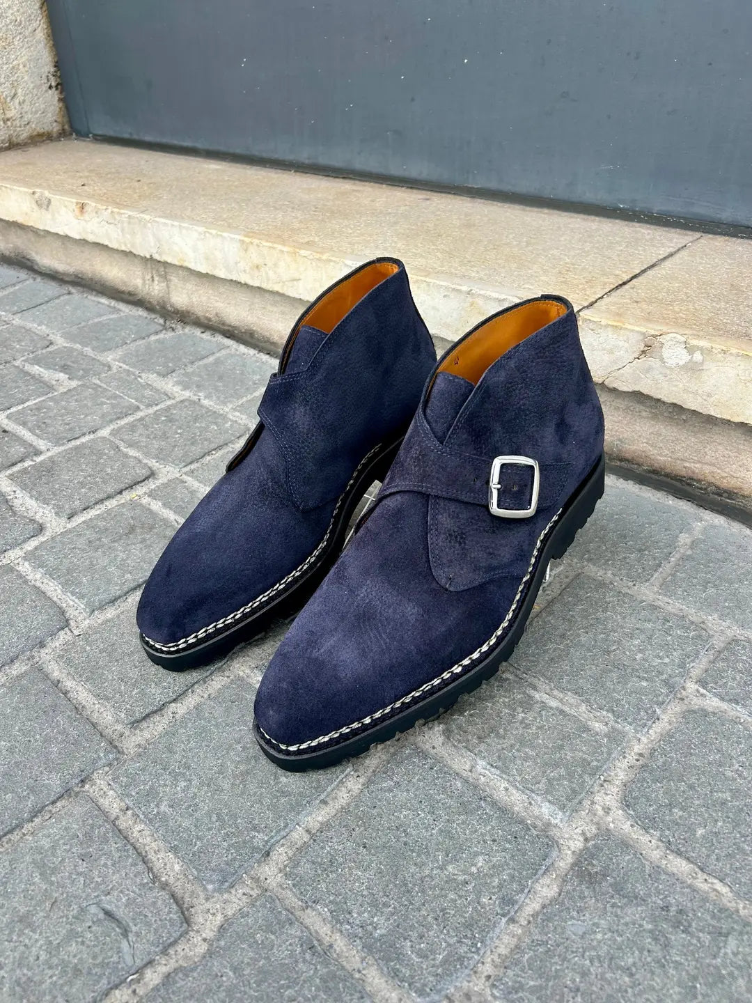 Bontoni Visionario Single Monk Strap in suede, view 2