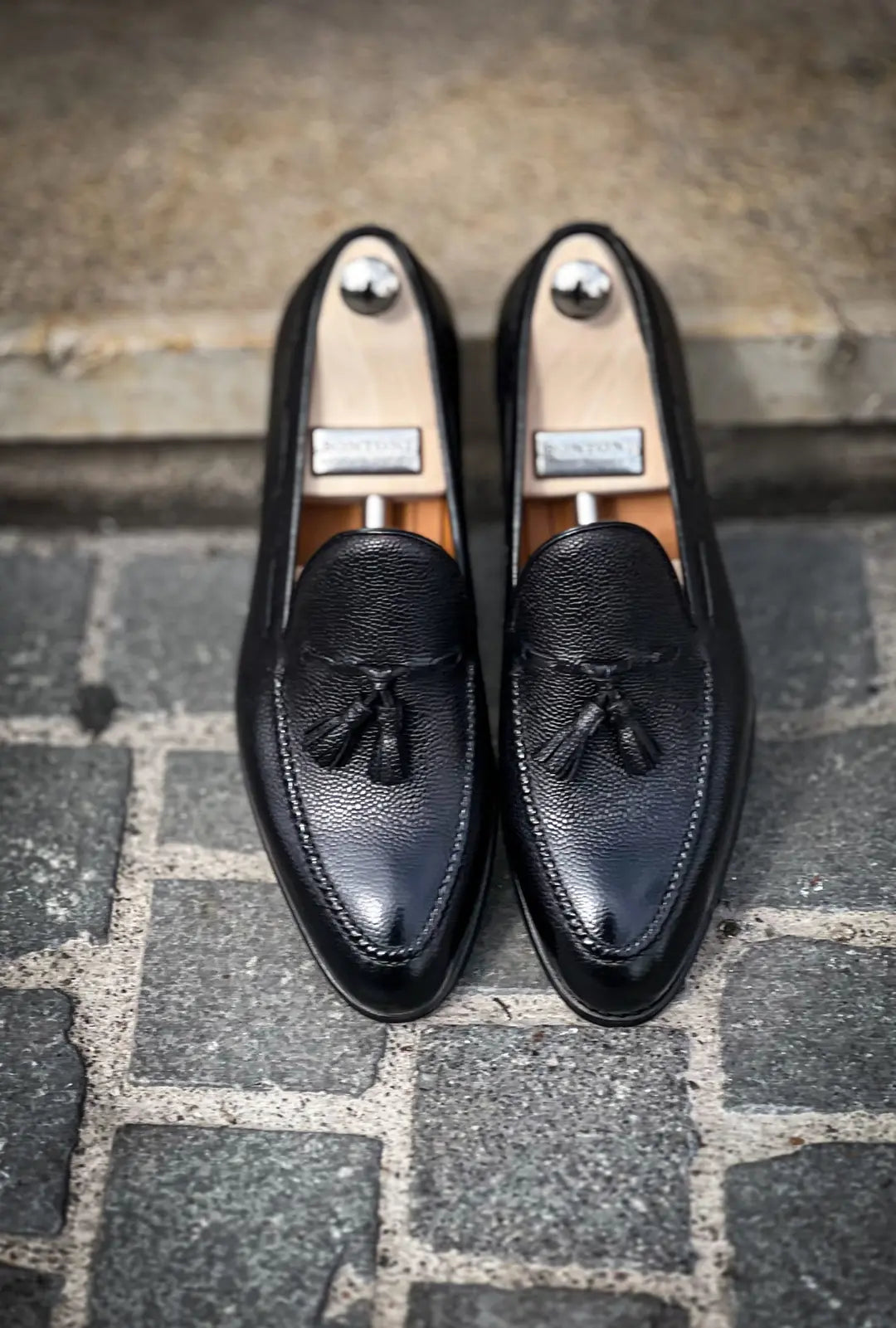 Bontoni Conte Max Black Grain Tassel Loafer, view 5