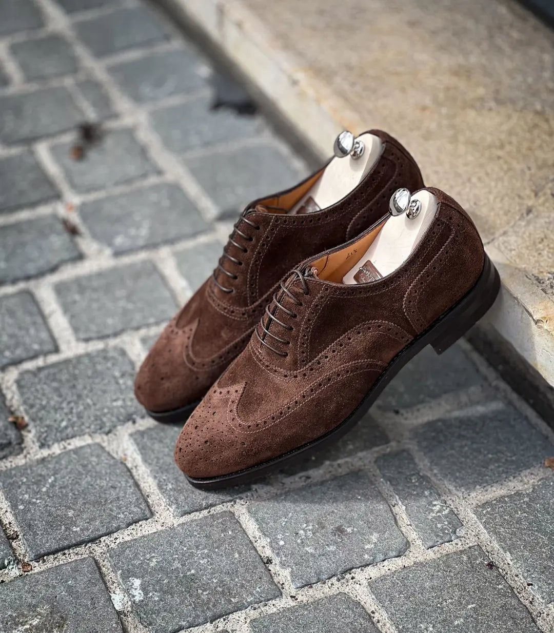 Bontoni Libertino Dark Brown Suede Brogue Oxford, view 4