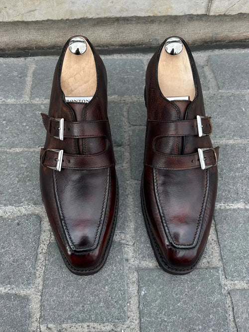 Bontoni Artistico Double Monk Strap in Scotch grain leather, view 2