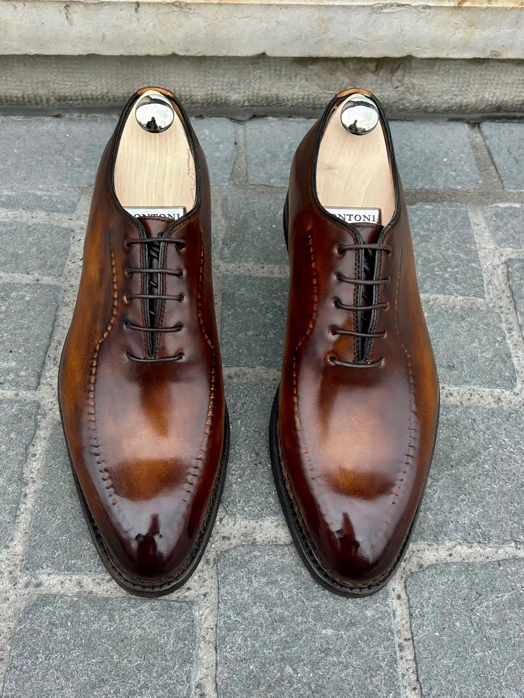Bontoni Elegante Reverse One Cut Oxford in calf leather, view 4
