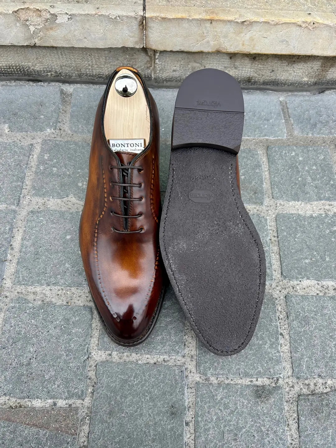 Bontoni Elegante Reverse One Cut Oxford in calf leather, view 5