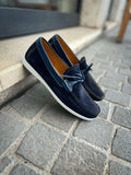Magnanni Boat Shoes Navy Suede