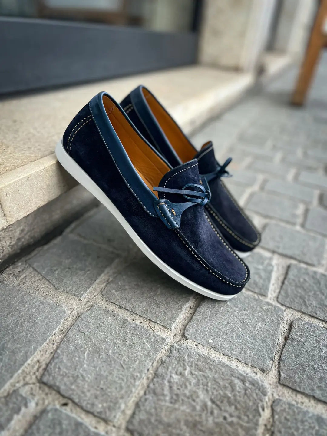 Magnanni Boat Shoes Navy Suede