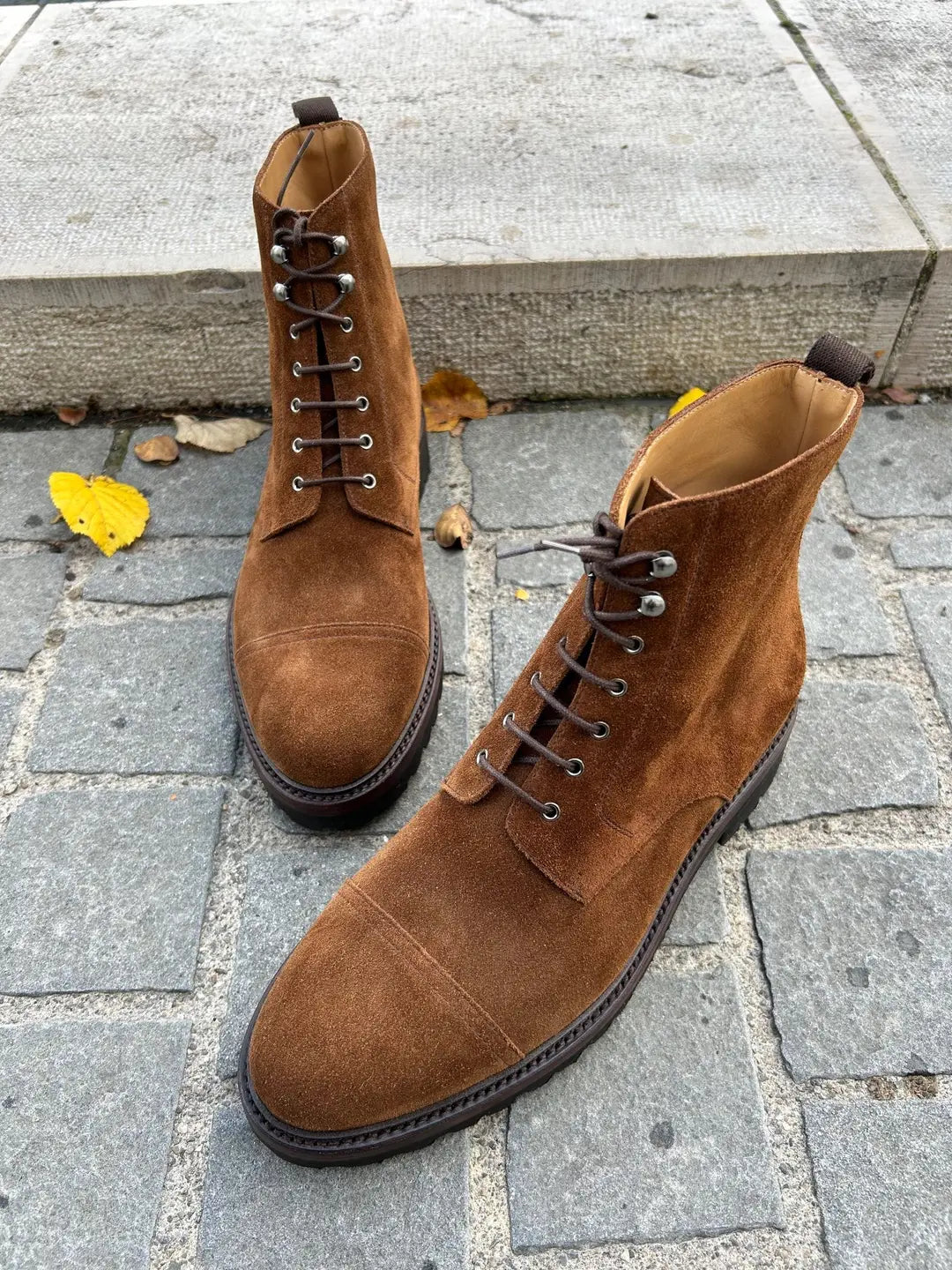TLB Lace Up Boots in suede, view 4