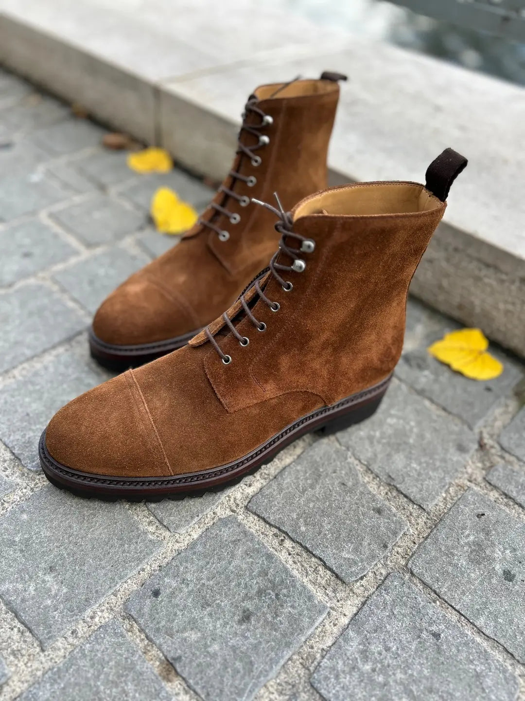 TLB Lace Up Boots in suede, view 2