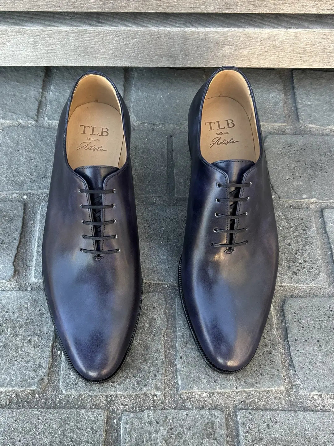 TLB Blue One Cut One Cut Oxford in calf leather, view 3