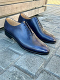 TLB Blue One Cut One Cut Oxford in calf leather