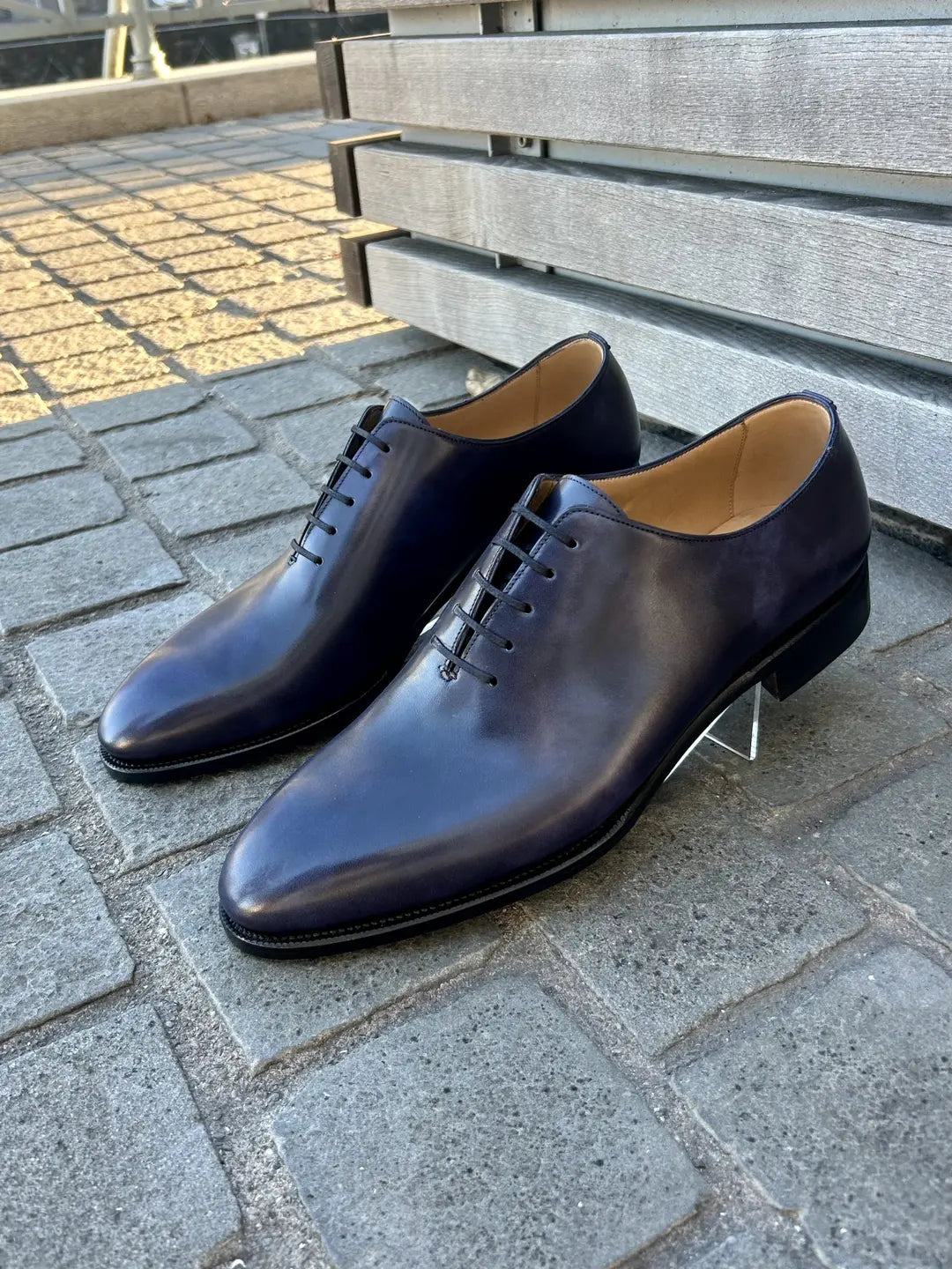 TLB Blue One Cut One Cut Oxford in calf leather, view 4