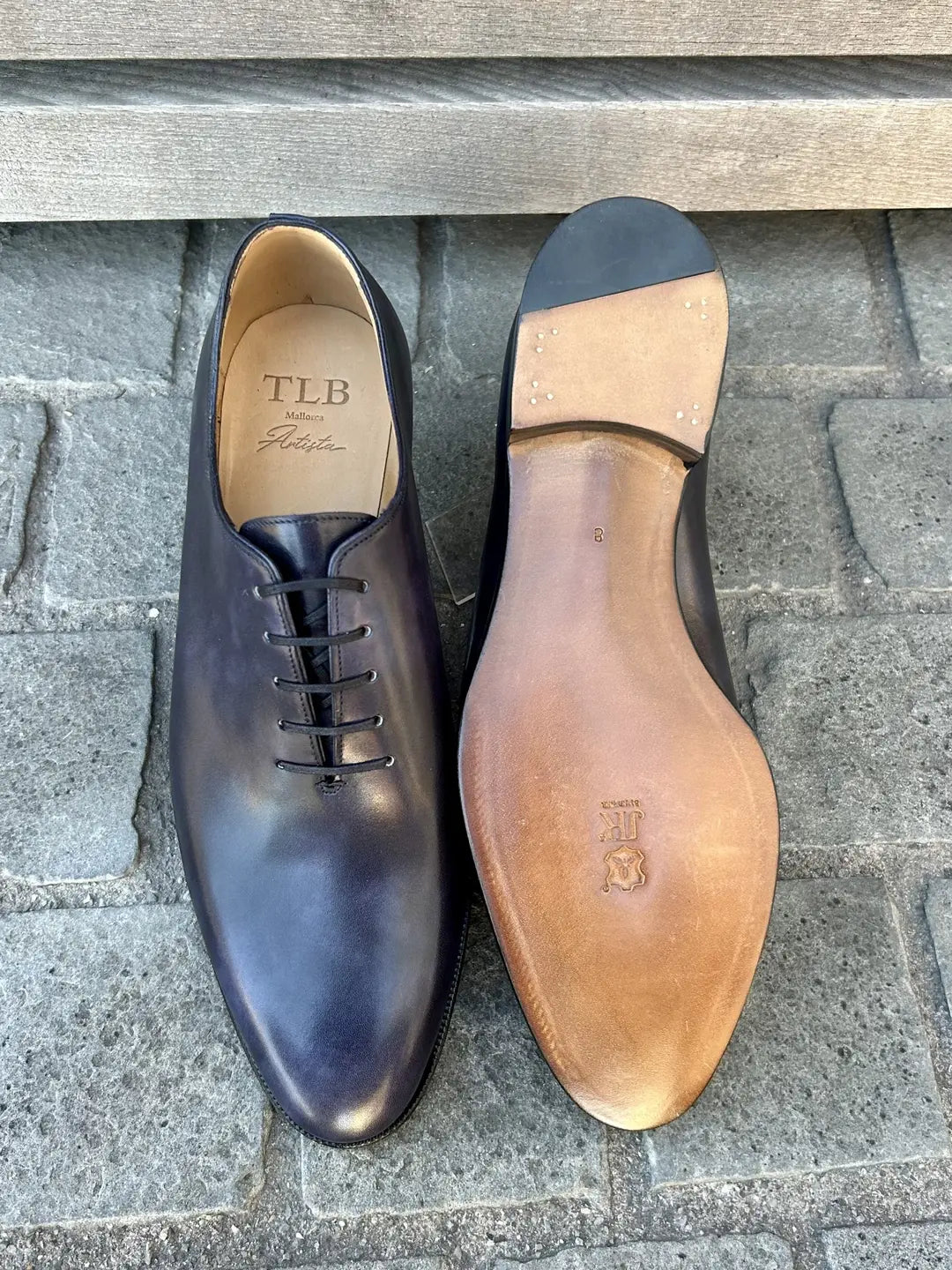TLB Blue One Cut One Cut Oxford in calf leather, view 5