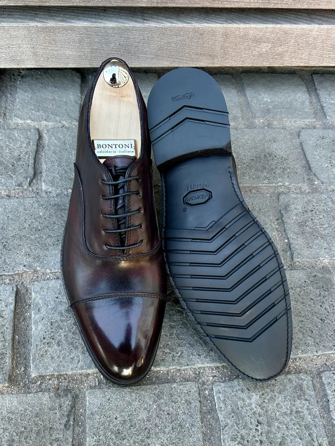 Bontoni Savoia Flex Oxford in calf leather, view 2
