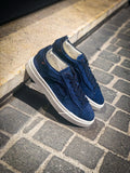 Santoni Blue Jeans Trainer in suede