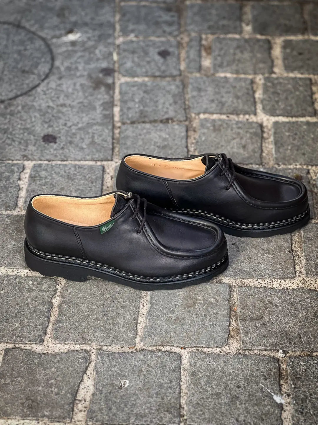 Paraboot Michael Black Leather Derby, view 4