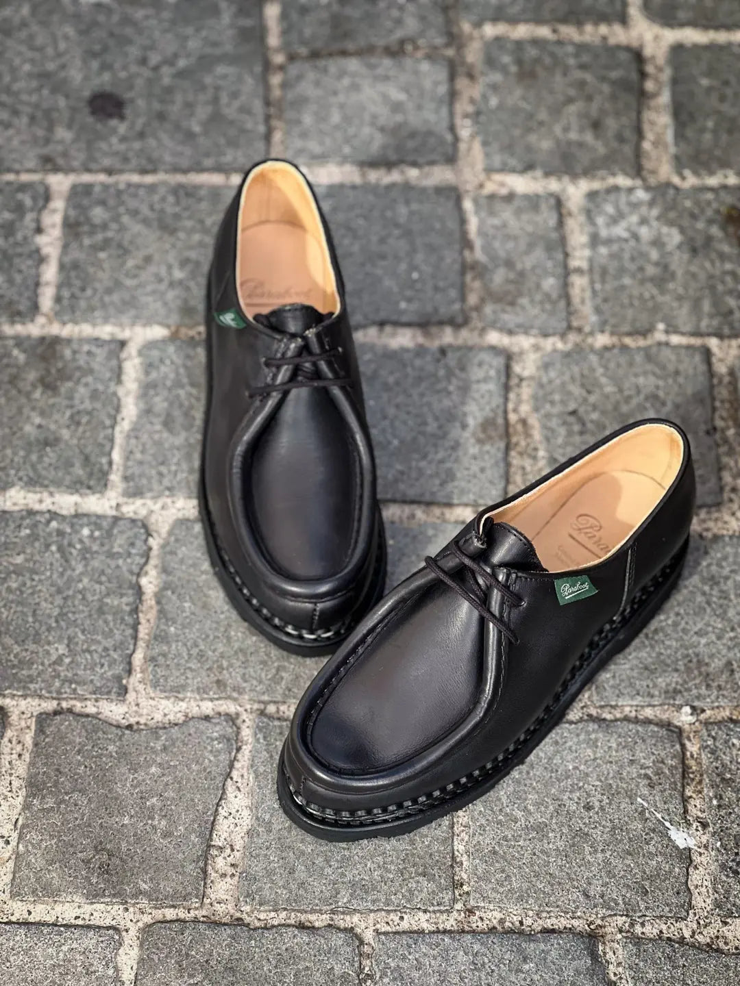Paraboot Michael Black Leather Derby, view 2