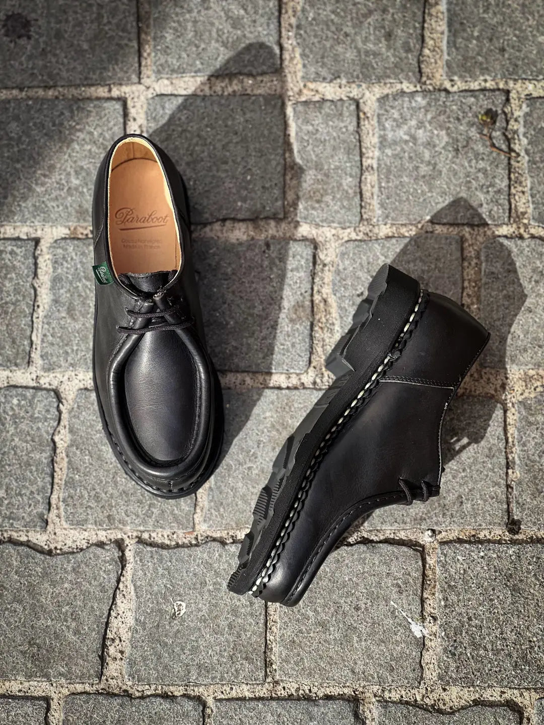 Paraboot Michael Black Derby in calf leather, view 2