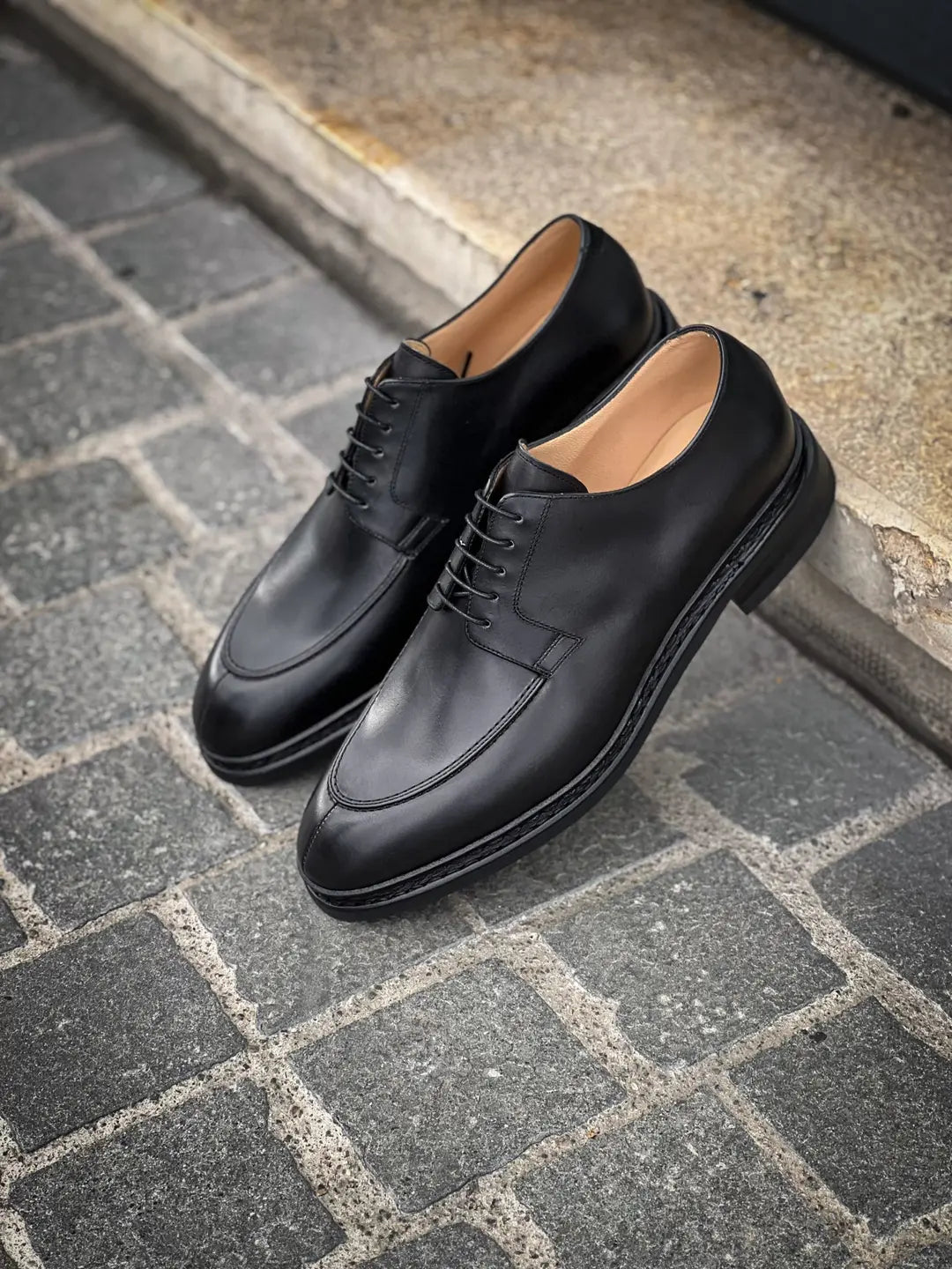 Paraboot Rousseau Black Derby in calf leather, view 4